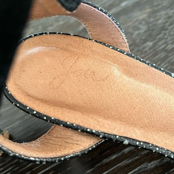 Joie Black Bubble Leather & Suede Ankle Wrap Heel Sandal sz 39-1/2 or 7-1/2 - Picture 6 of 6